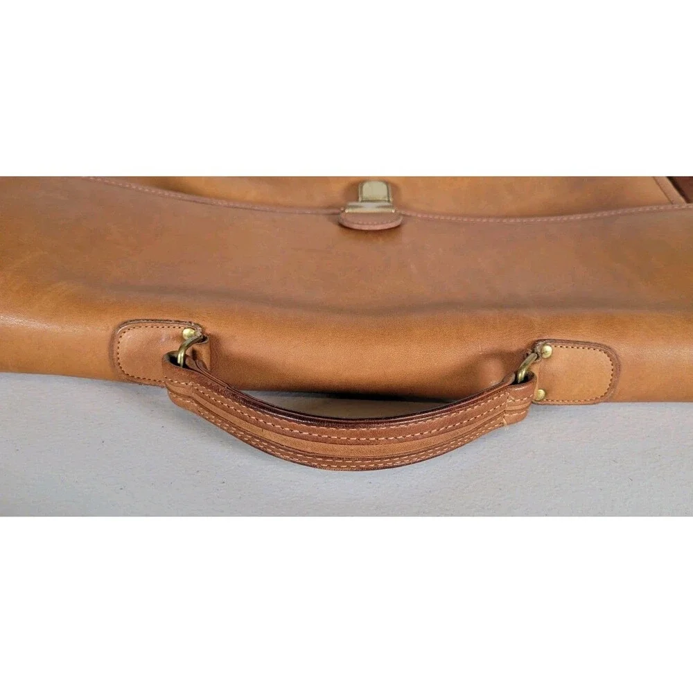 VTG Coach Morgan Briefcase 7105 British Tan Cowhide Leather Messenger Bag 90s